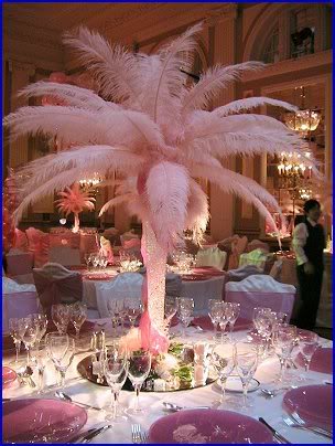 wedding centerpieces with feathers