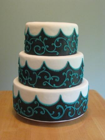 Cake with a Turquoise Accent